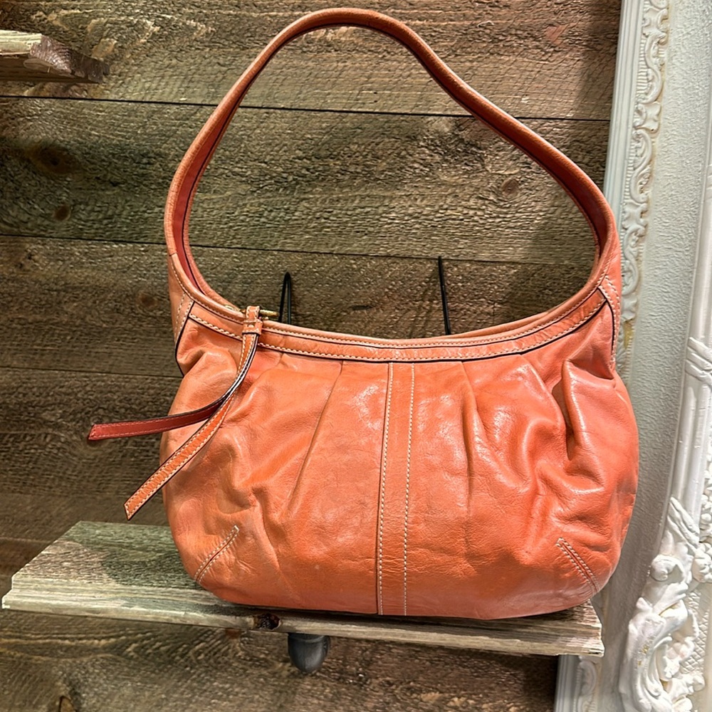 Coach Orange Hobo Bag with Soft Leather Finish